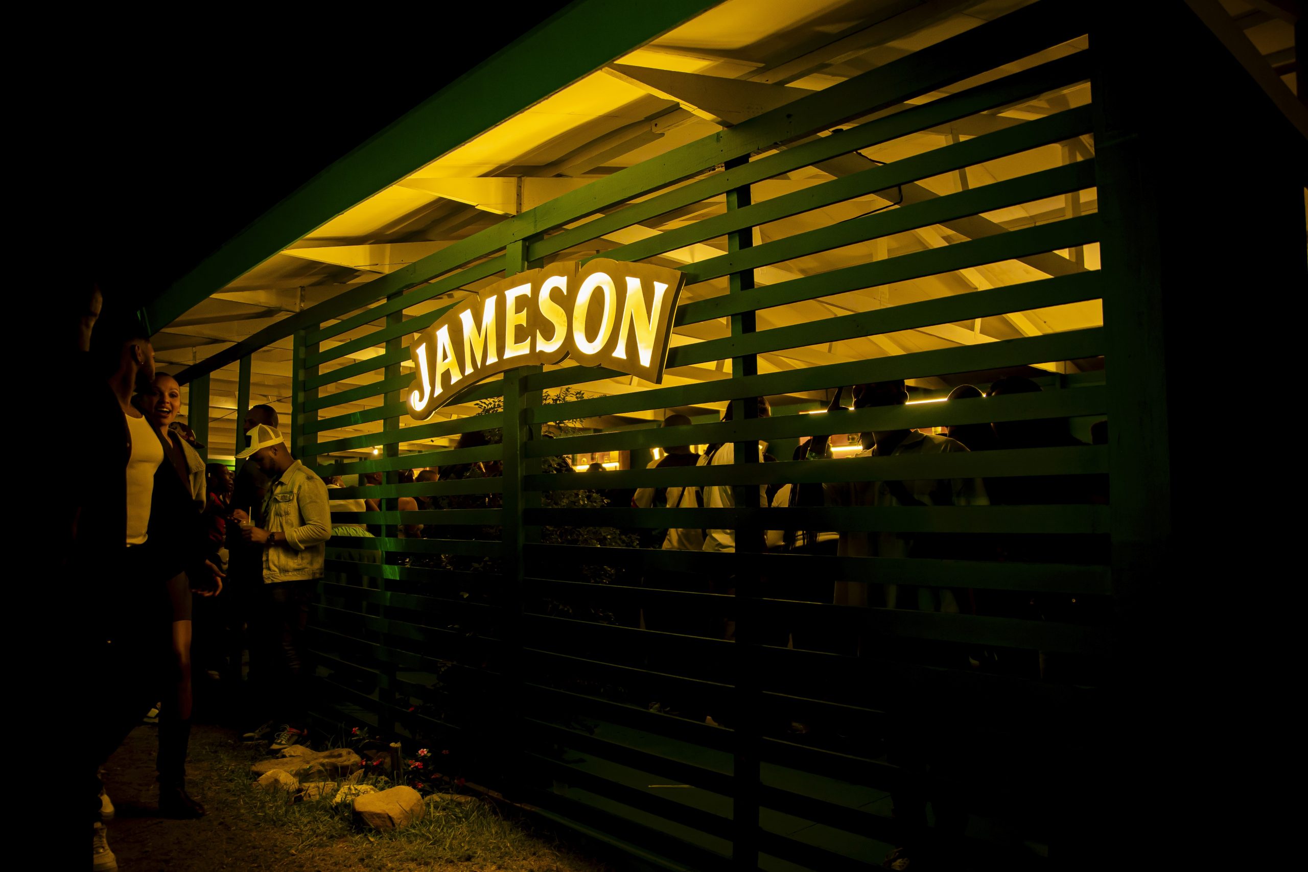 Jawbone crew installing a Jameson activation
